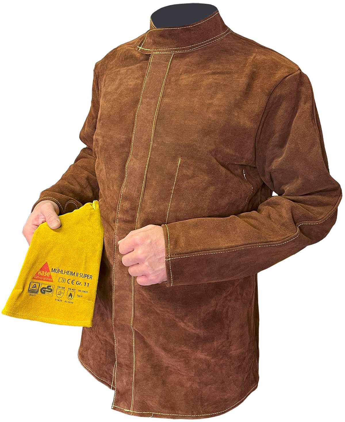 Schweißer-Jacke aus Leder York Brown, braun, Produktabbildung